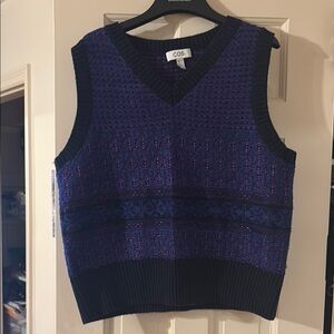COS Purple and Black Knit Vest
